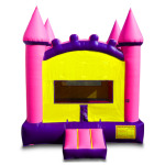 Pink and purple jumoer castle