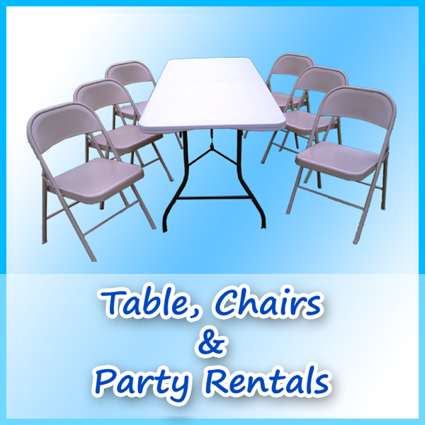 Table Chairs and Party Rentals